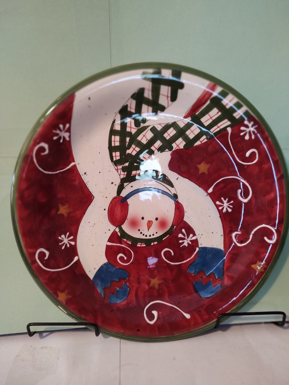 Certified International Red Snowman Holiday Serving Plate